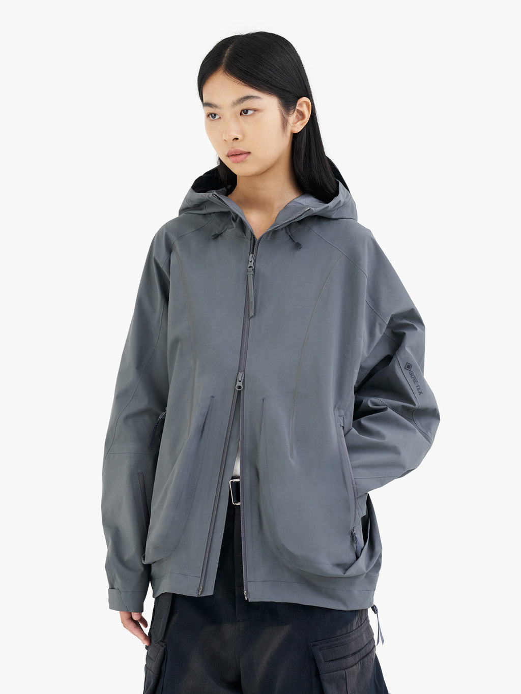 Jiyong Kim - Gore-Tex Draped Windbreaker (Grey) product image 8 | TRAB K-Fashion Australia