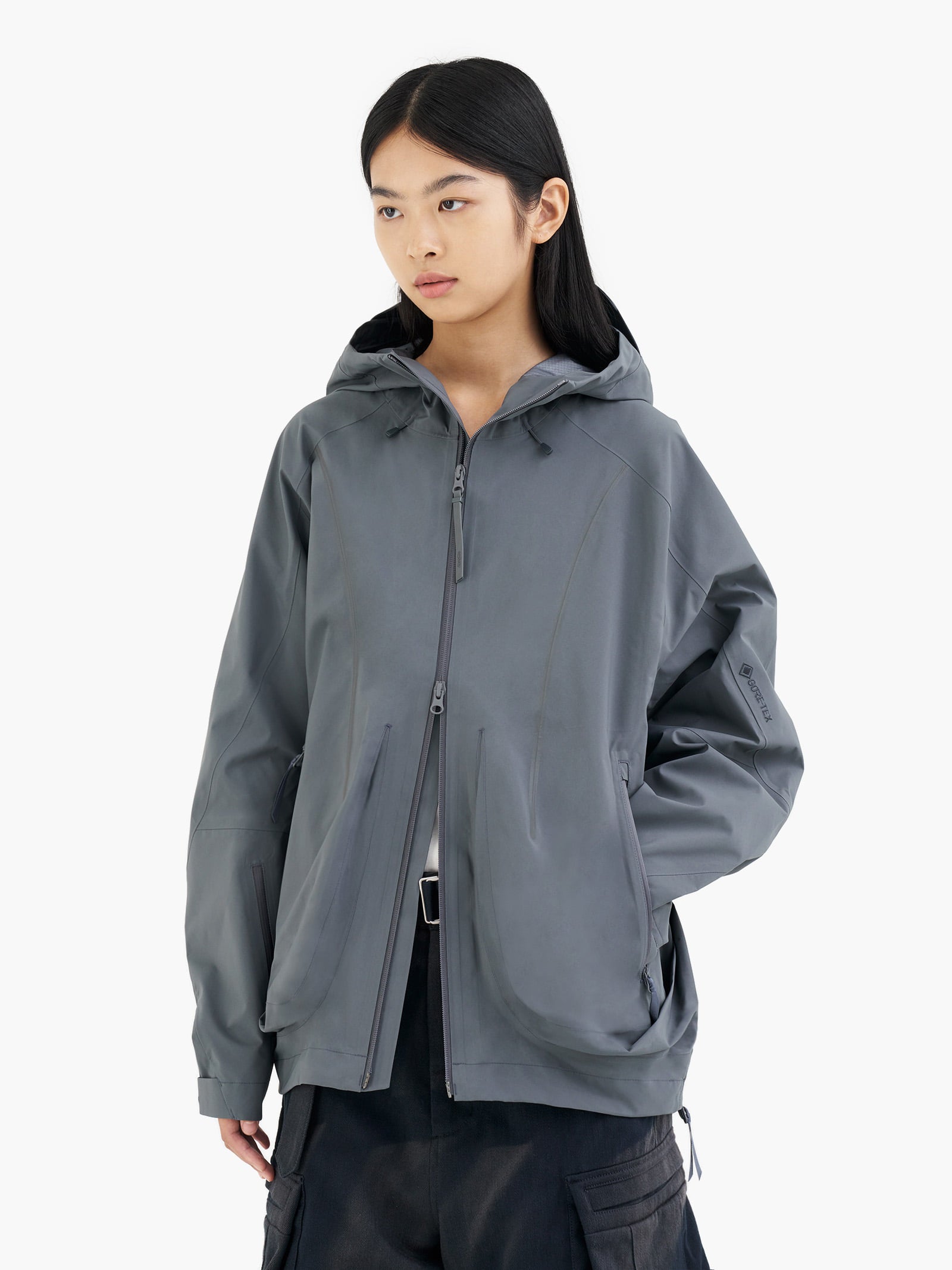 Jiyong Kim - Gore-Tex Draped Windbreaker (Grey) product image 8 | TRAB K-Fashion Australia