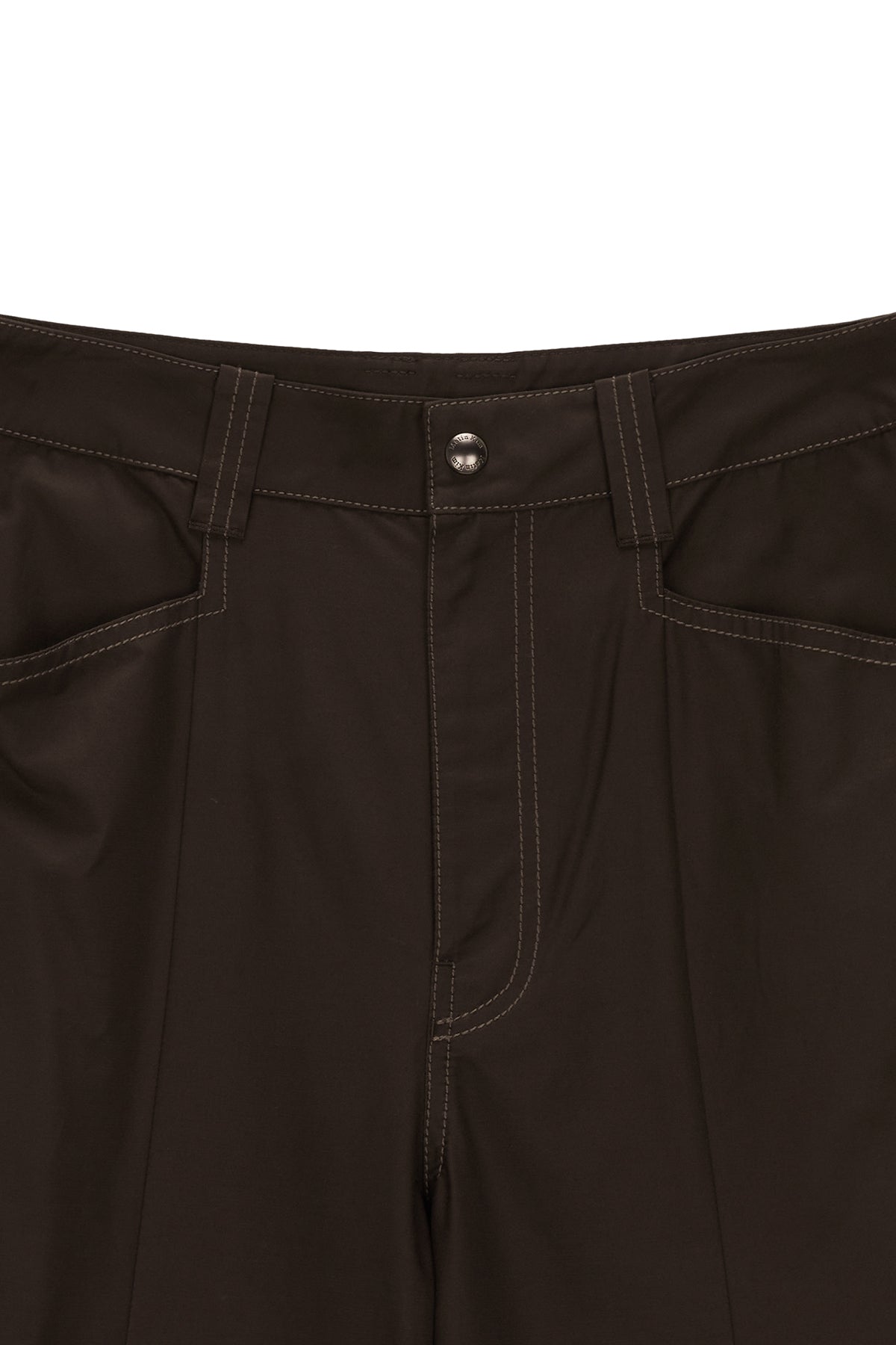 Matin Kim - Knee Point Tuck Wide Pants (Brown) product image 3 | TRAB K-Fashion Australia