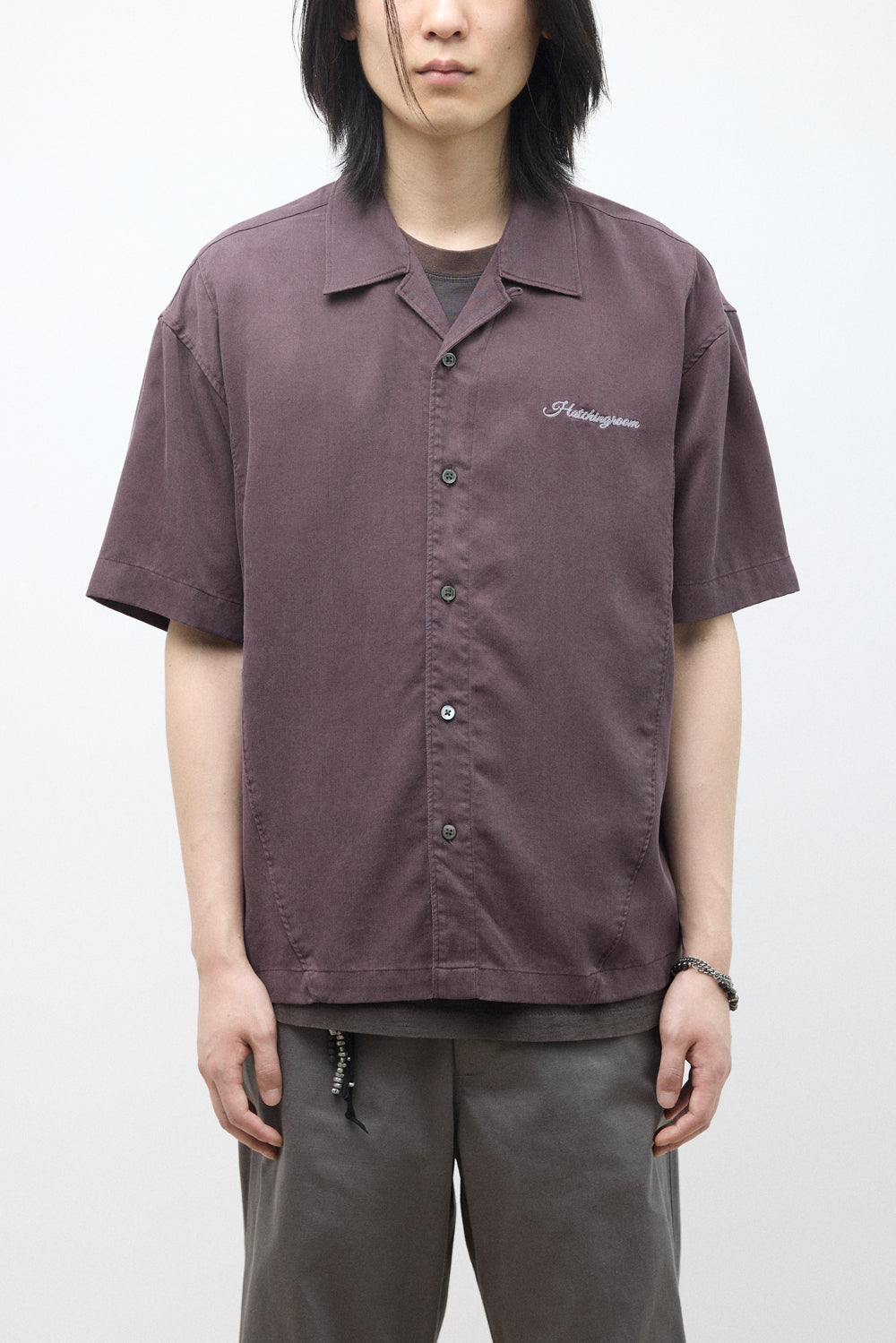 Hatchingroom - Camp Collar Shirt Tencel Dark (Purple) product image 11 | TRAB K-Fashion Australia