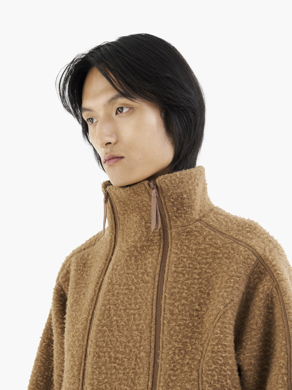 Jiyong Kim - Double Zip Fleece (Brown) product image 3 | TRAB K-Fashion Australia