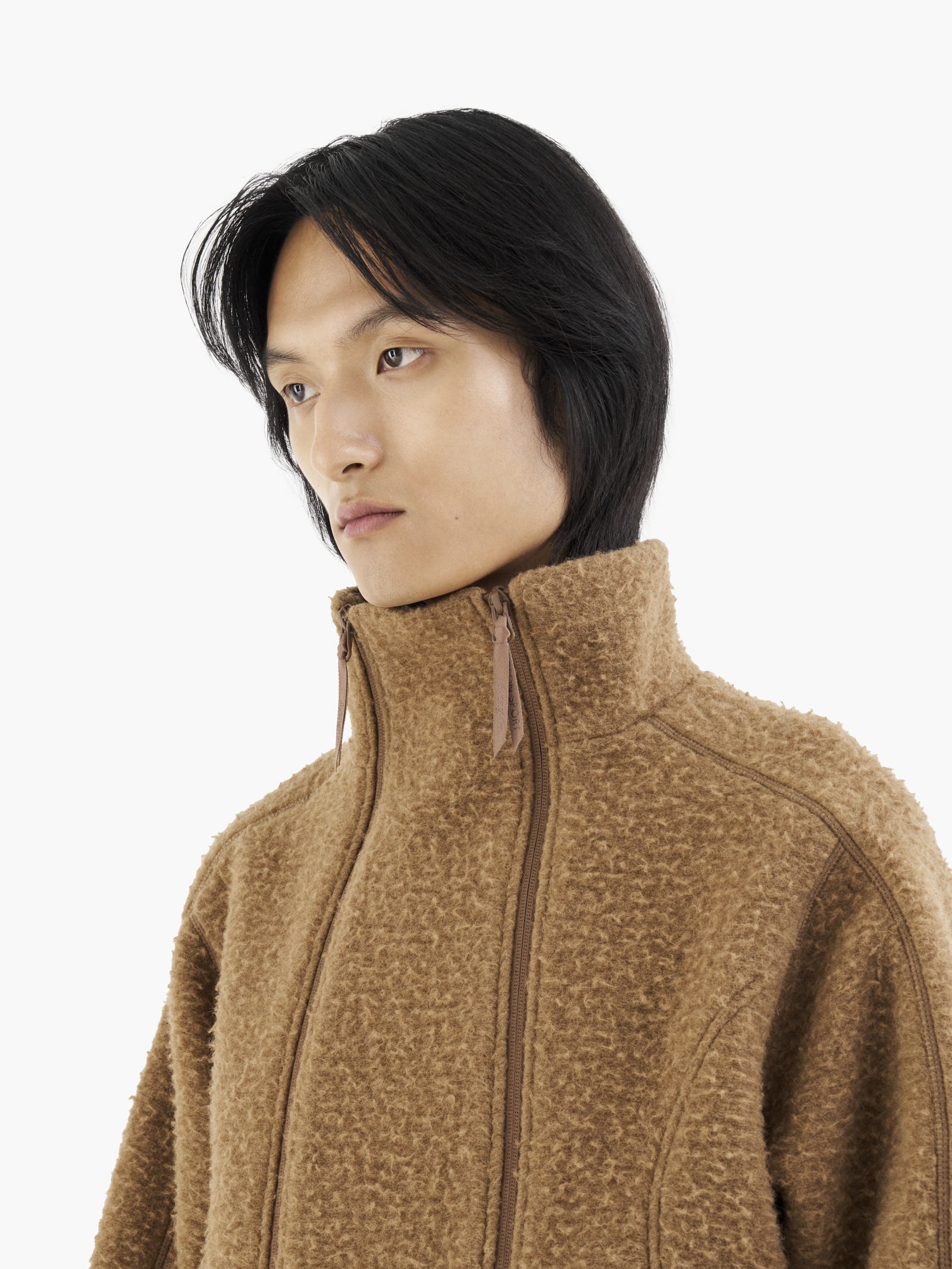 Jiyong Kim - Double Zip Fleece (Brown) product image 3 | TRAB K-Fashion Australia