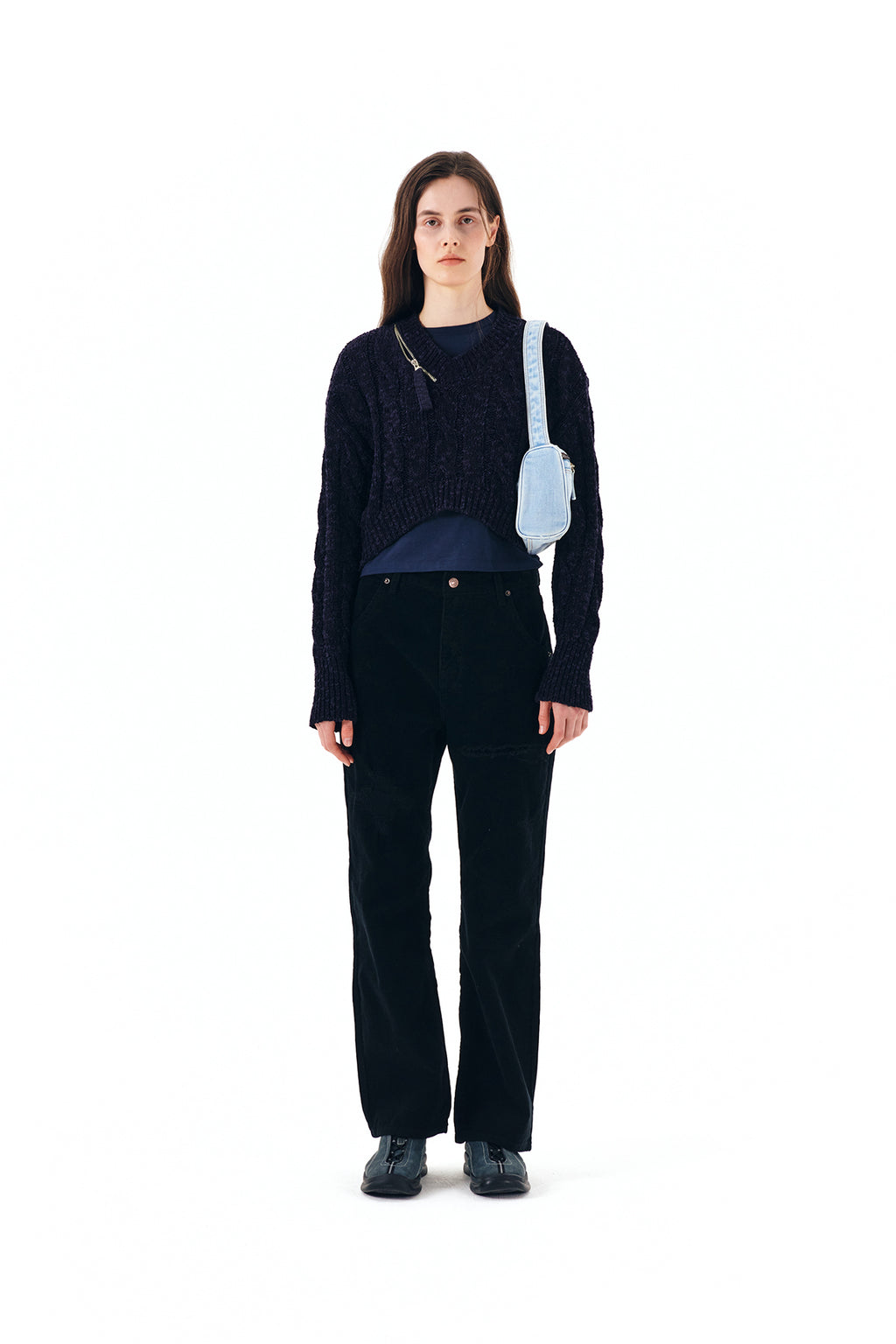 Matin Kim - Corduroy Damaged Pants (Black) product image 5 | TRAB K-Fashion Australia