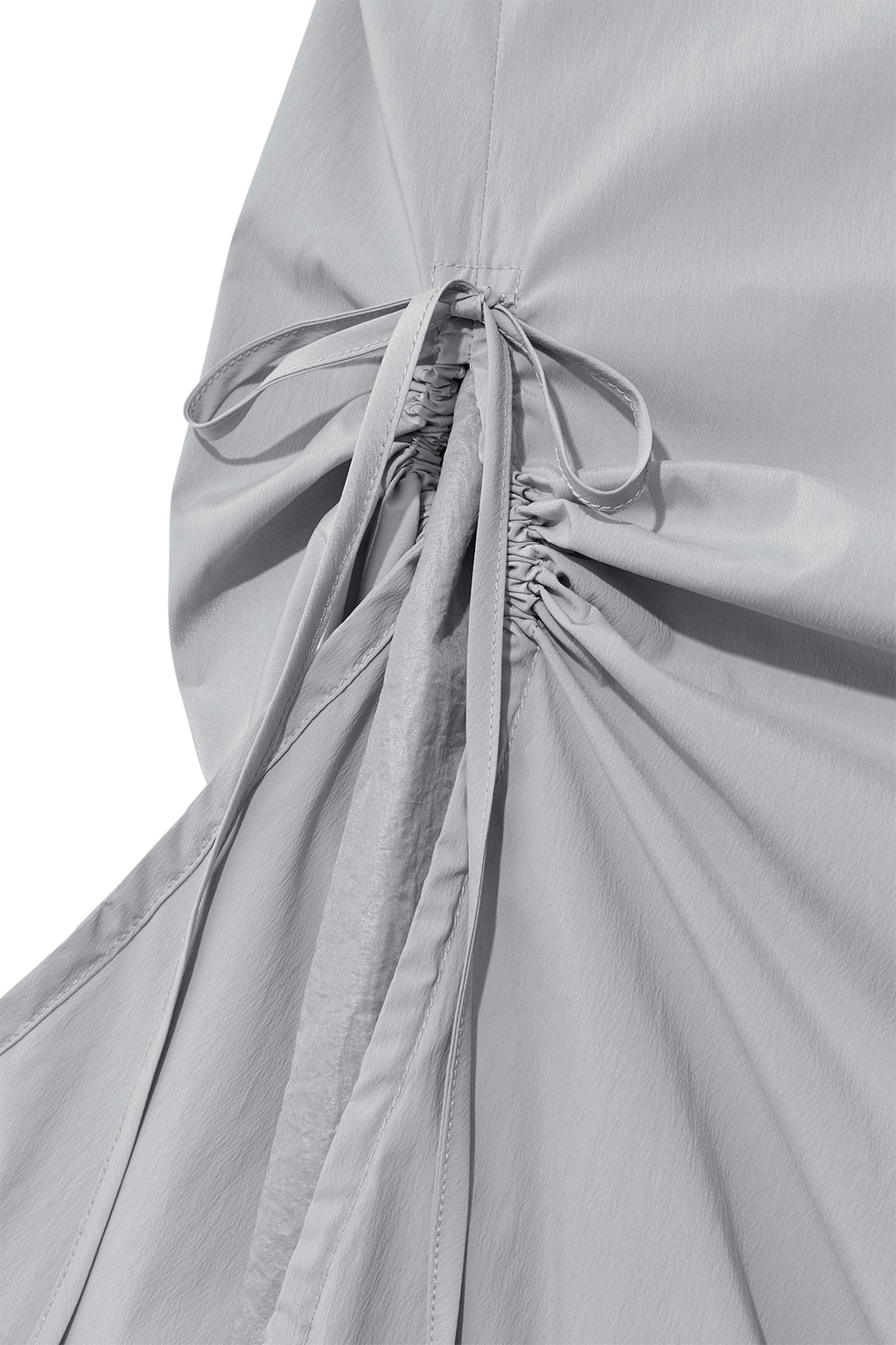 Matin Kim - Shirring Layered Maxi Skirt (Light Grey) product image 4 | TRAB K-Fashion Australia