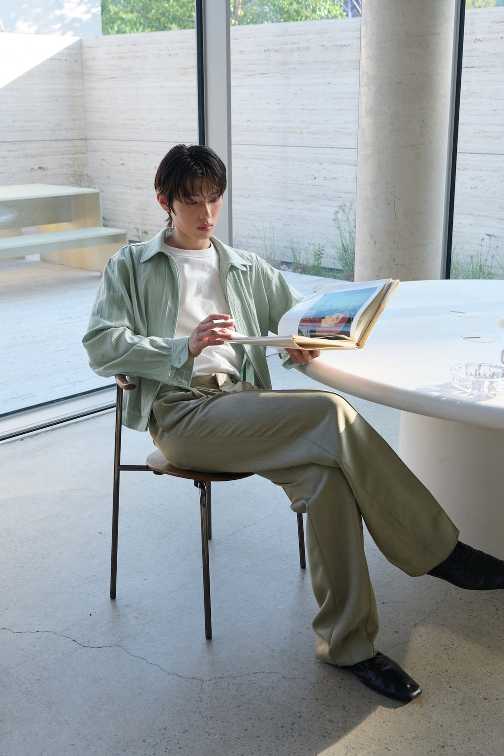 STU - Pleats Swing Jacket (Light Blue) product image 12 | TRAB K-Fashion Australia