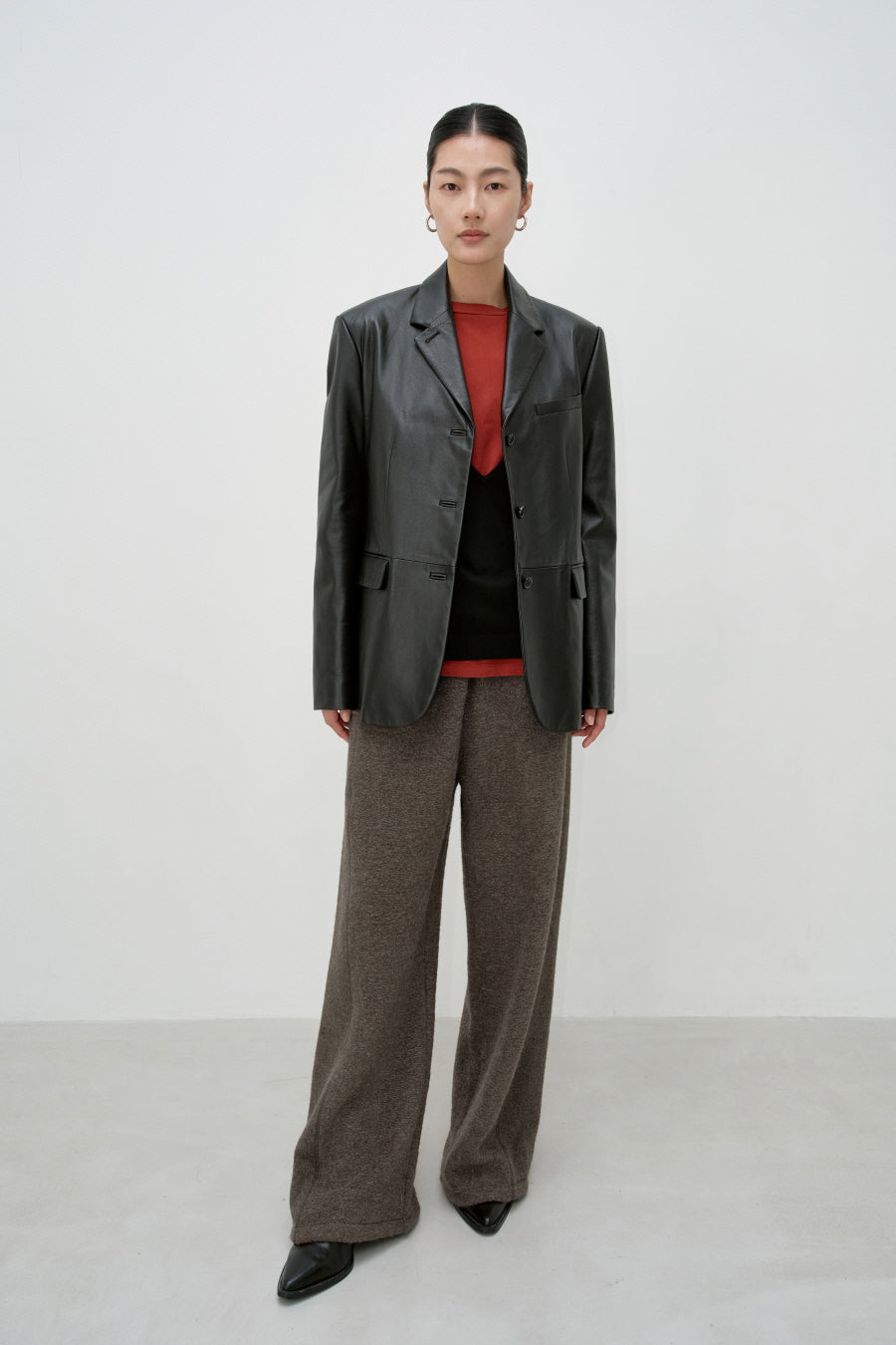 Insilence - Alpaca Wool Jersey Pants (Brown) product image 1 | TRAB K-Fashion Australia
