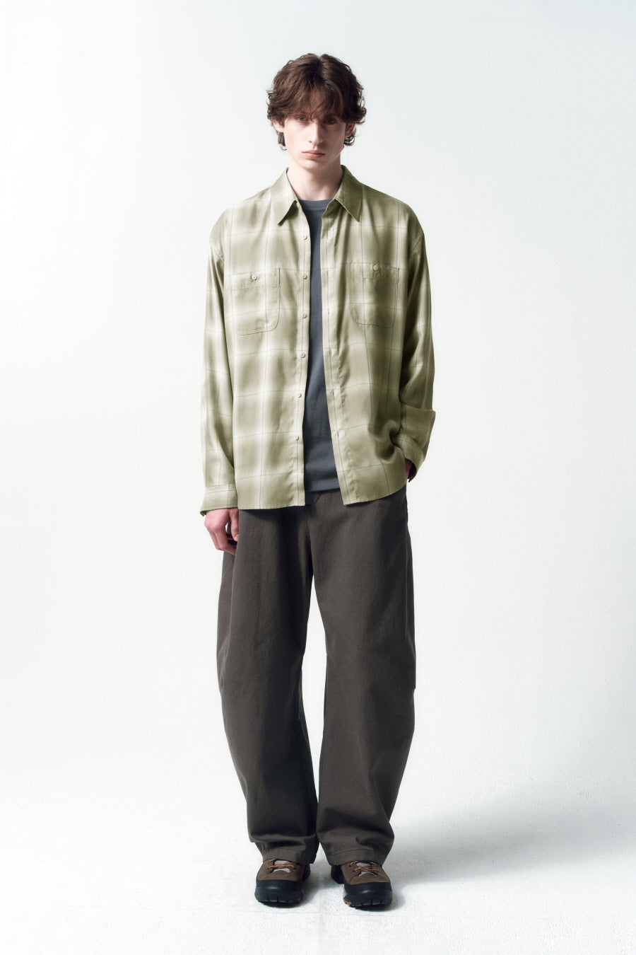 Insilence - Incision Curved Pants (Taupe Brown) product image 1 | TRAB K-Fashion Australia
