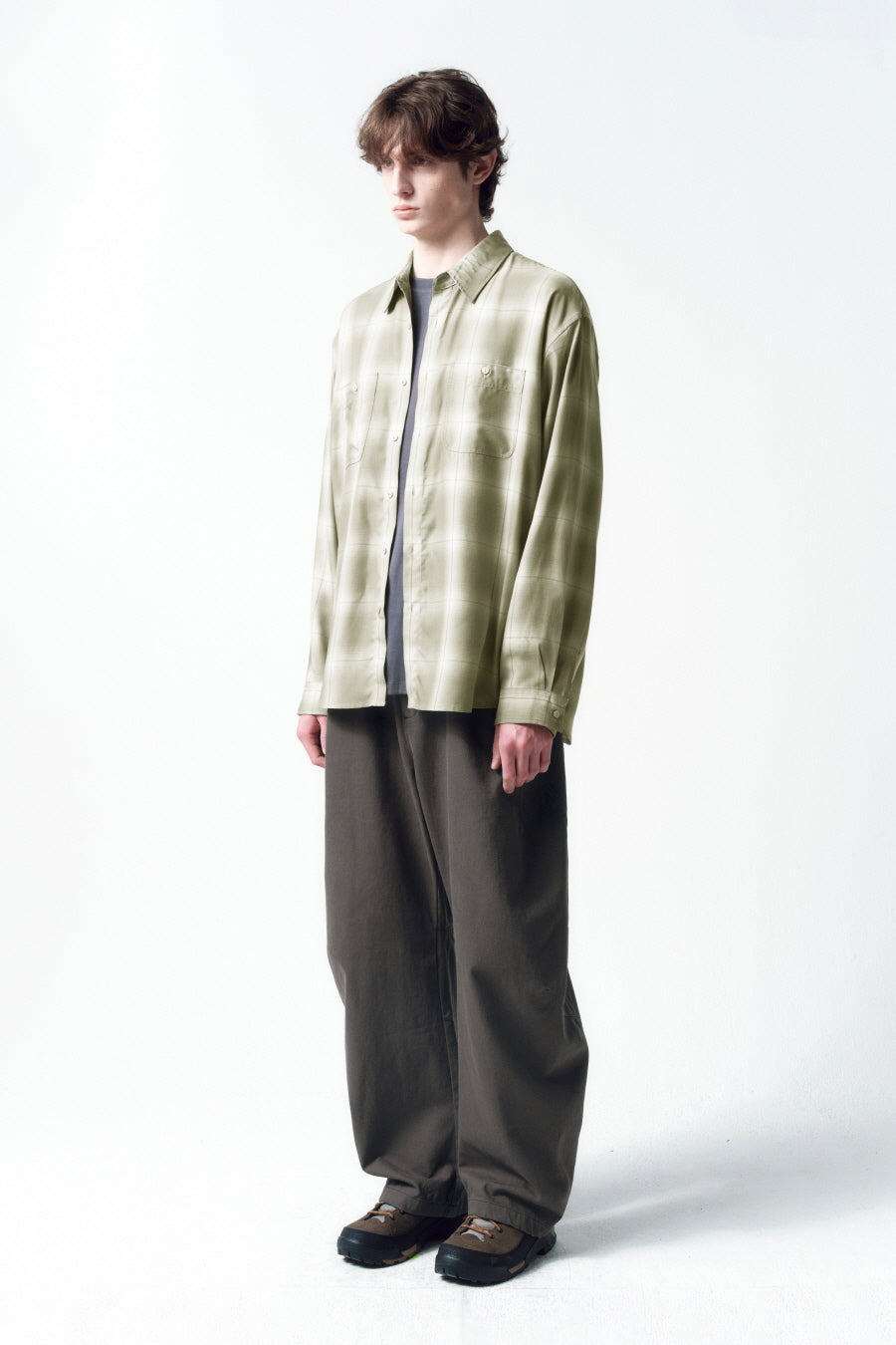 Insilence - Incision Curved Pants (Taupe Brown) product image 2 | TRAB K-Fashion Australia