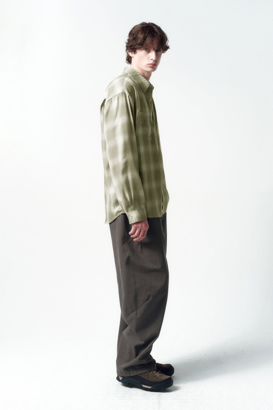 Insilence - Incision Curved Pants (Taupe Brown) product image 3 | TRAB K-Fashion Australia