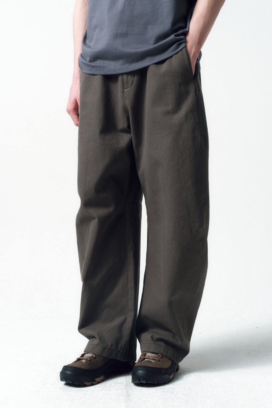 Insilence - Incision Curved Pants (Taupe Brown) product image 6 | TRAB K-Fashion Australia