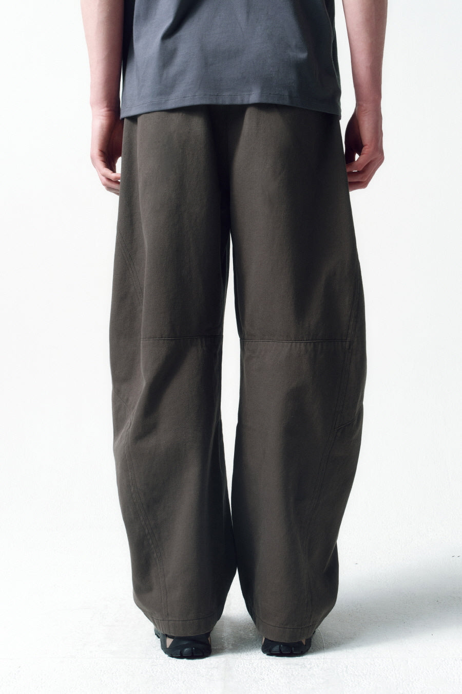 Insilence - Incision Curved Pants (Taupe Brown) product image 7 | TRAB K-Fashion Australia