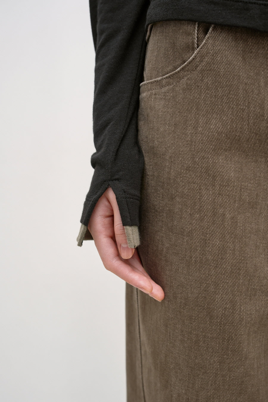 Insilence - Cardigan Layered Henley Long Sleeve (Black) product image 5 | TRAB K-Fashion Australia