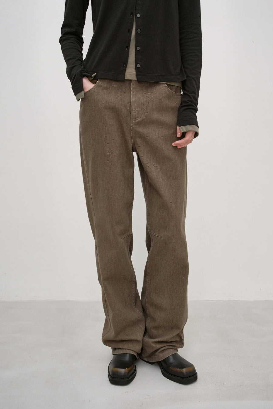 Insilence - Curved Cation Denim (Khaki) product image 3 | TRAB K-Fashion Australia