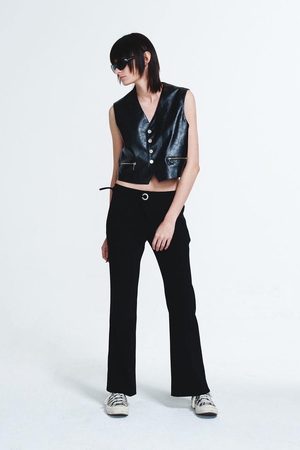 Deinet - Eyelet Point Bootscut Slacks (Black) product image 4 | TRAB K-Fashion Australia