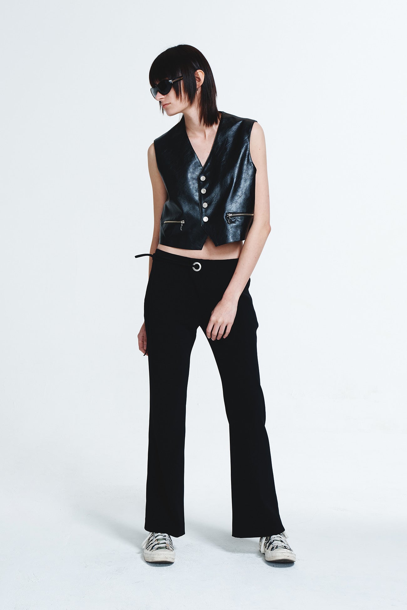 Deinet - Eyelet Point Bootscut Slacks (Black) product image 4 | TRAB K-Fashion Australia