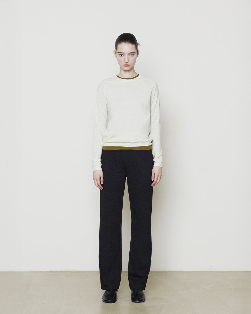 Brownyard - Super Fine Bound Neck Knit (Ivory) product image 1 | TRAB K-Fashion Australia