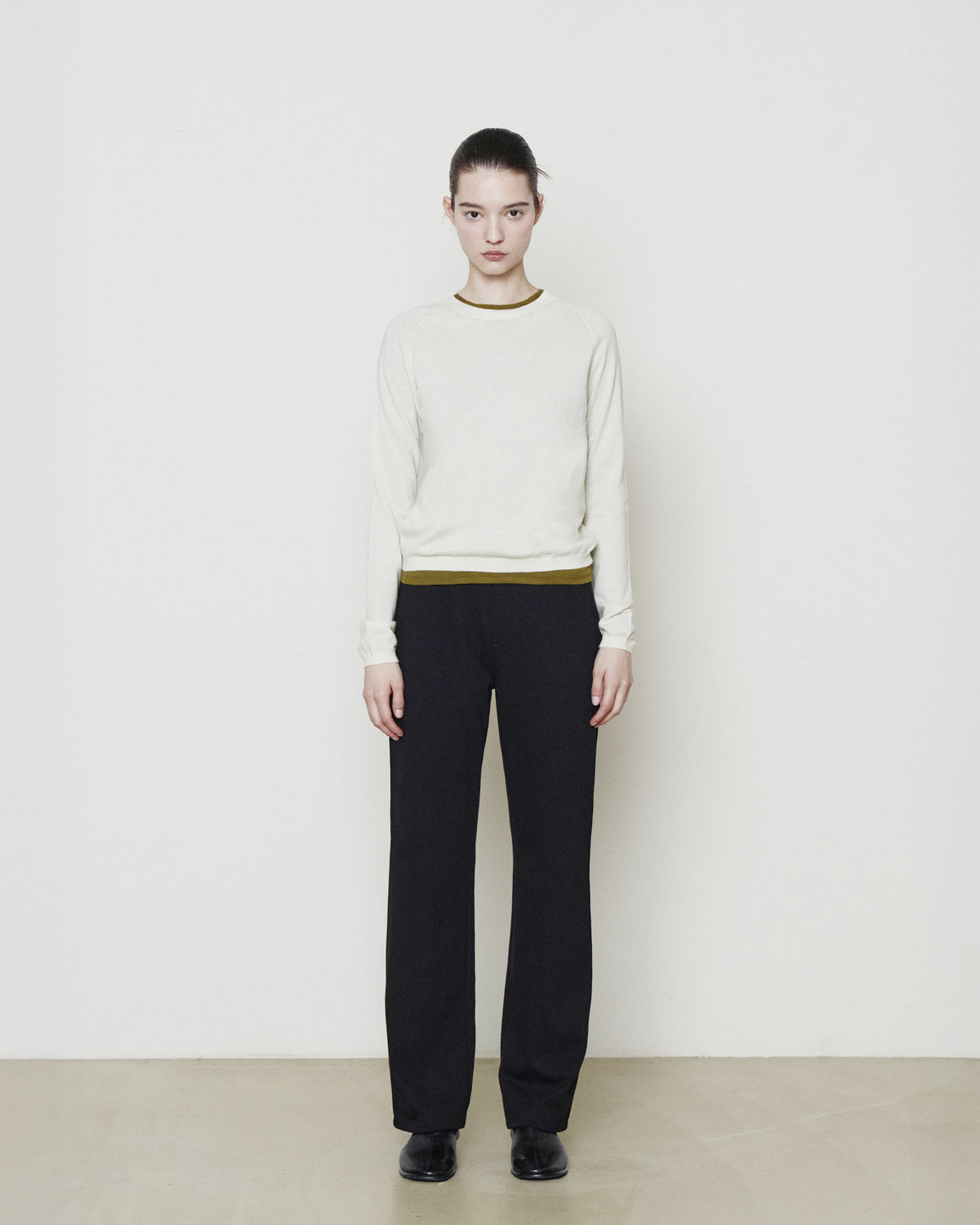 Brownyard - Super Fine Bound Neck Knit (Ivory) product image 1 | TRAB K-Fashion Australia