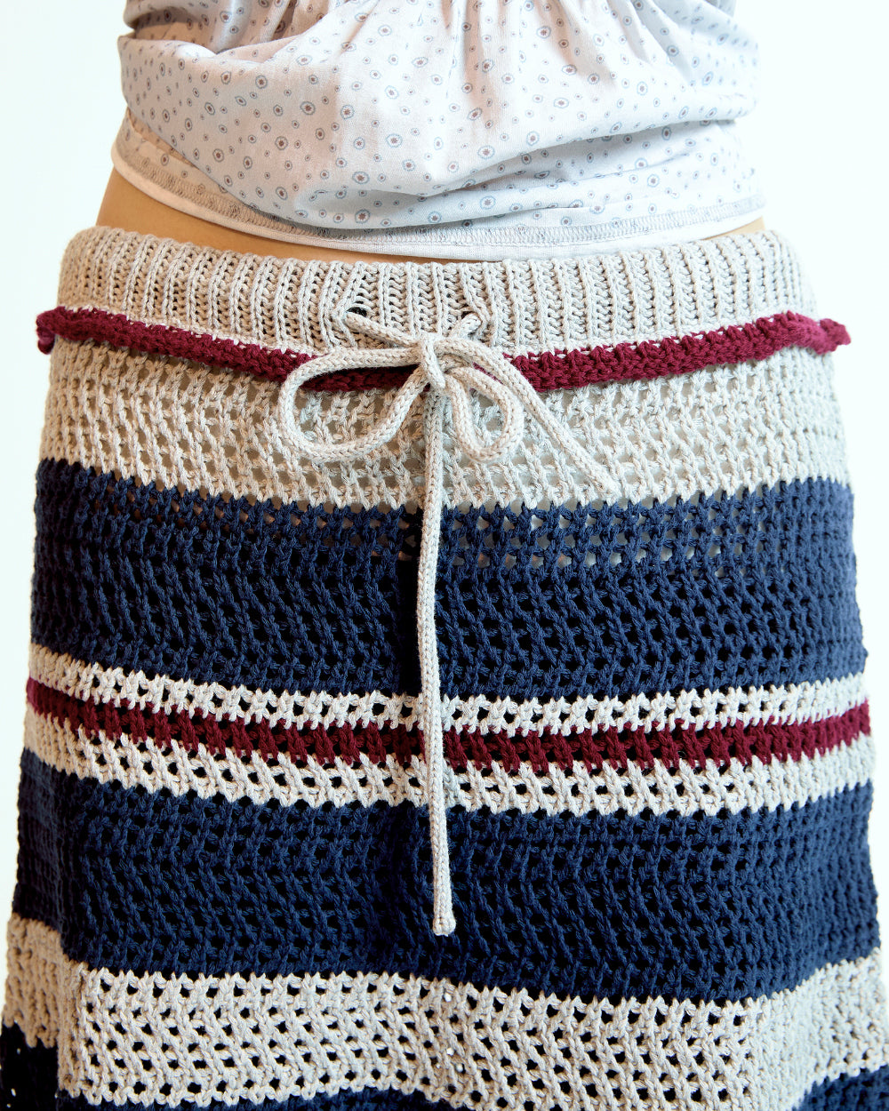 Coyseio - Stripe Layered Knit Skirt (Grey) product image 6 | TRAB K-Fashion Australia