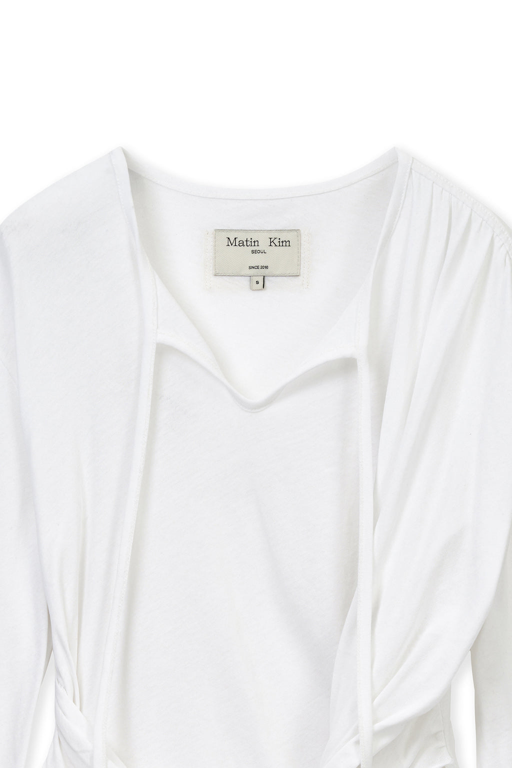 Matin Kim - Tied Drapery Top (White) product image 3 | TRAB K-Fashion Australia