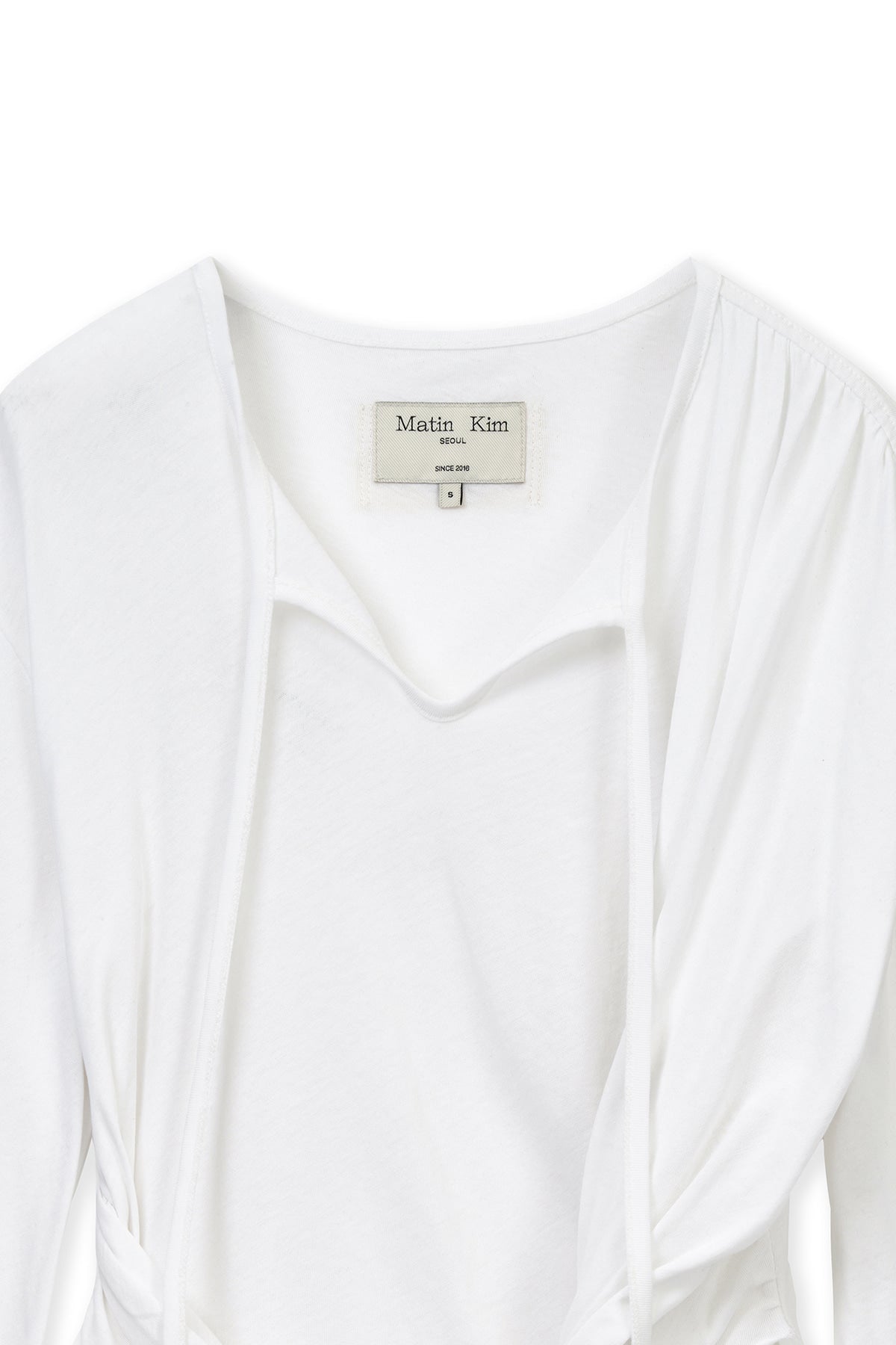 Matin Kim - Tied Drapery Top (White) product image 3 | TRAB K-Fashion Australia
