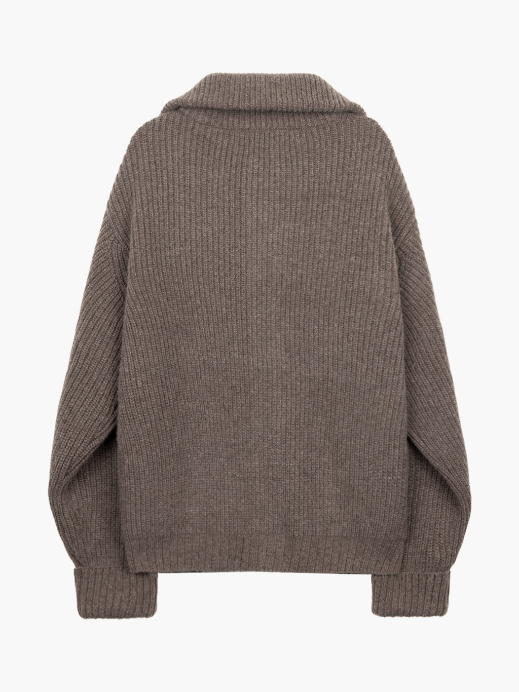 Jiyong Kim - Sun-Bleached Wide Collar Knit Cardigan (Brown) product image 10 | TRAB K-Fashion Australia