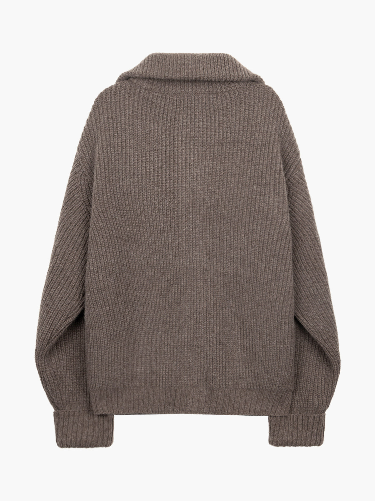 Jiyong Kim - Sun-Bleached Wide Collar Knit Cardigan (Brown) product image 10 | TRAB K-Fashion Australia