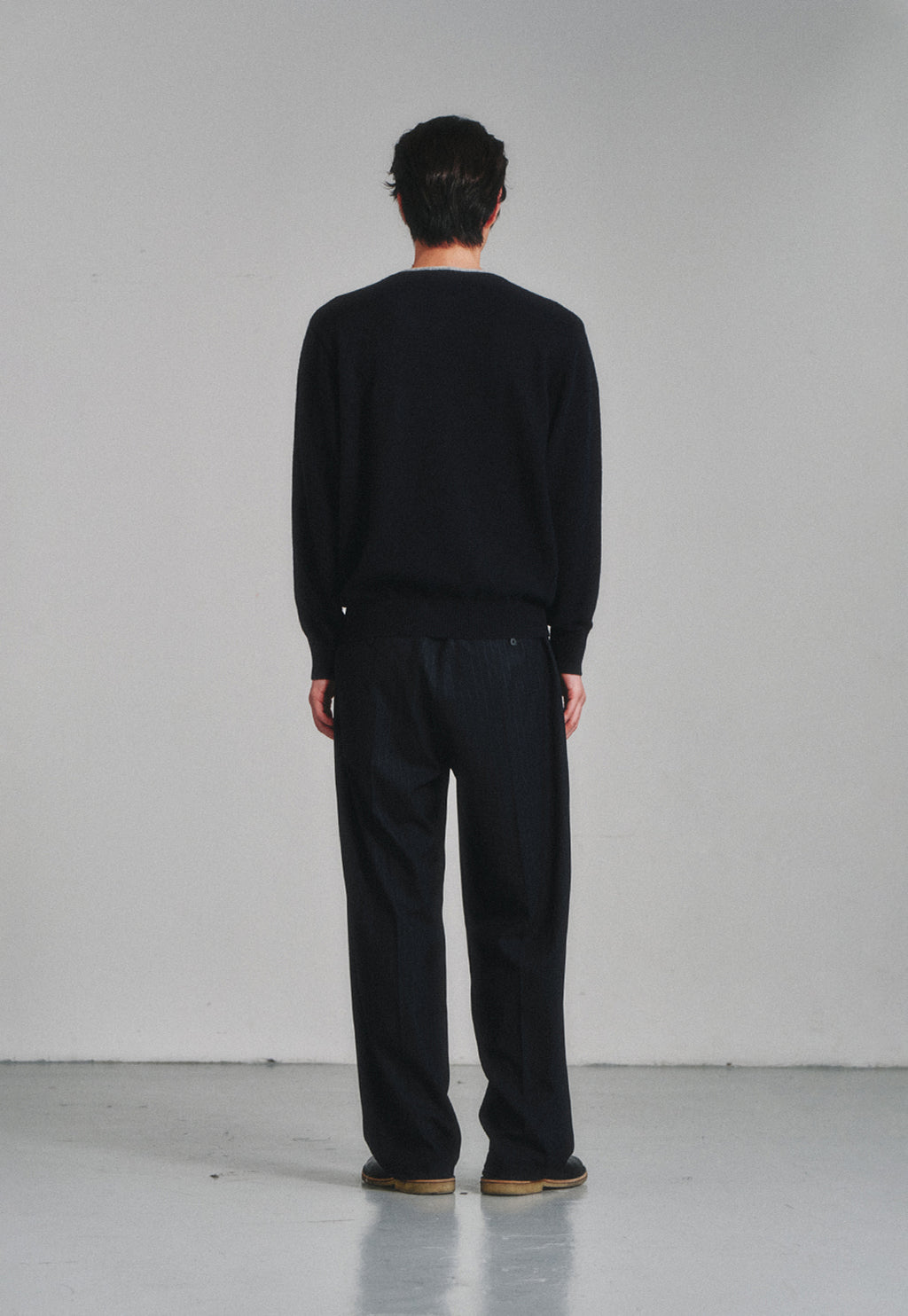 Art if acts - Wool One Tuck Trousers (Navy Stripe) product image 4 | TRAB K-Fashion Australia