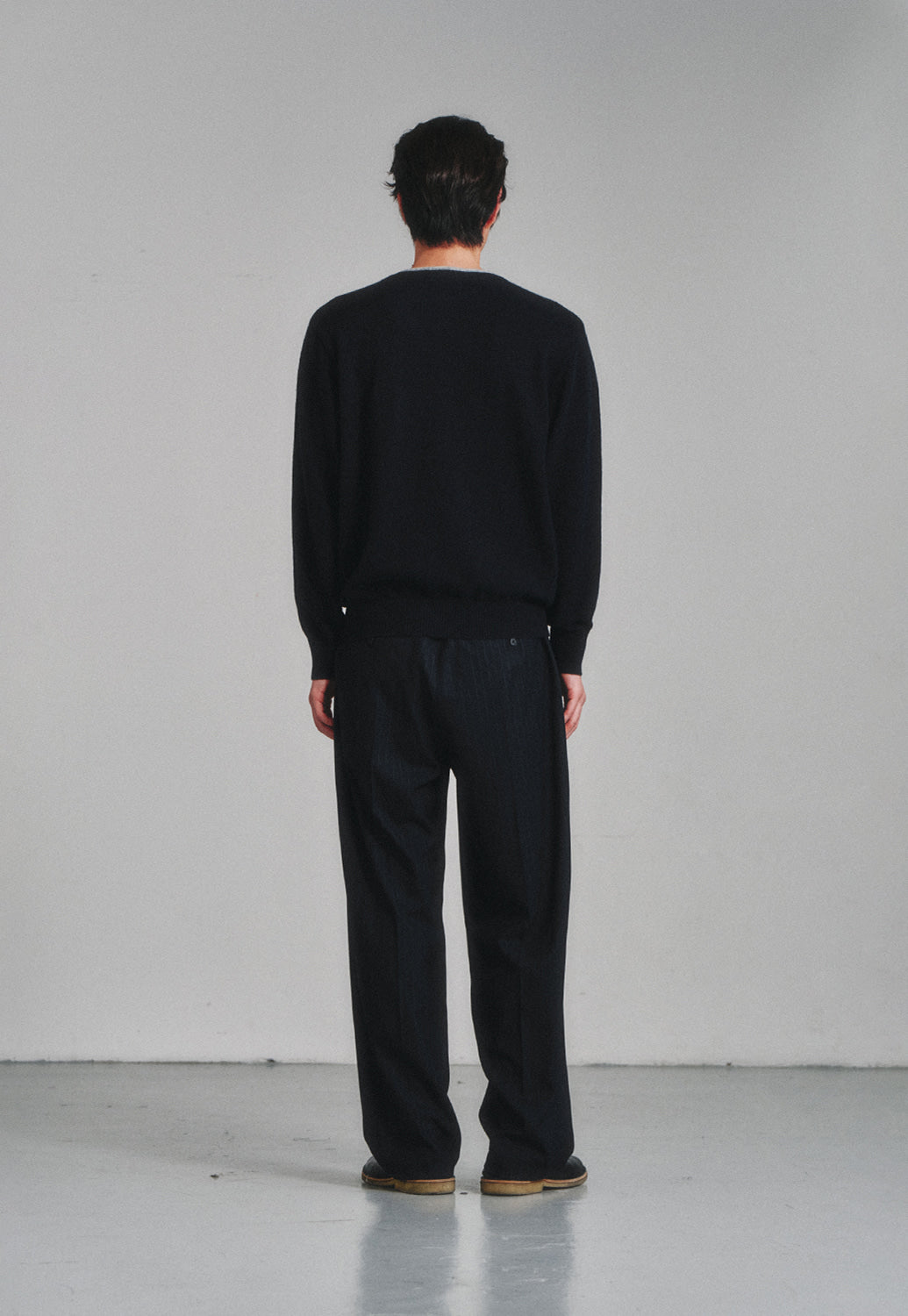 Art if acts - Wool One Tuck Trousers (Navy Stripe) product image 4 | TRAB K-Fashion Australia