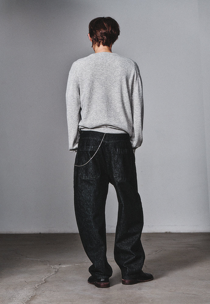 Art if acts - One Tuck Curve Denim Pants (Washed Black) product image 3 | TRAB K-Fashion Australia