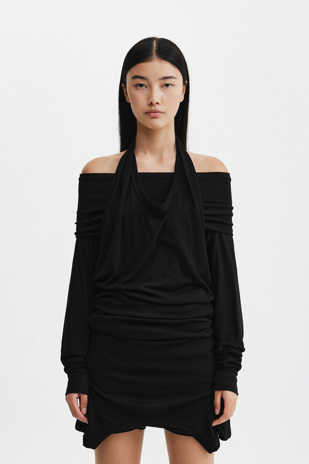 Matin Kim - Two Way Layered Jersey Dress (Black) product image 11 | TRAB K-Fashion Australia