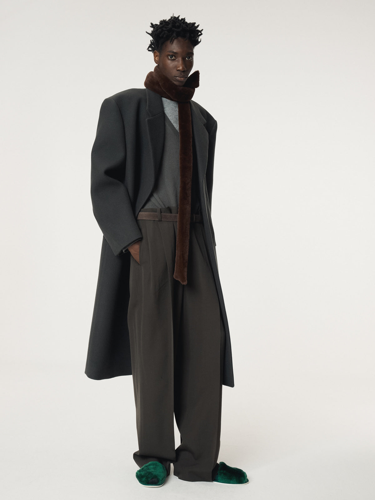 Recto - Styrene Tuck Suit Pants (Charcoal Grey) product image 7 | TRAB K-Fashion Australia