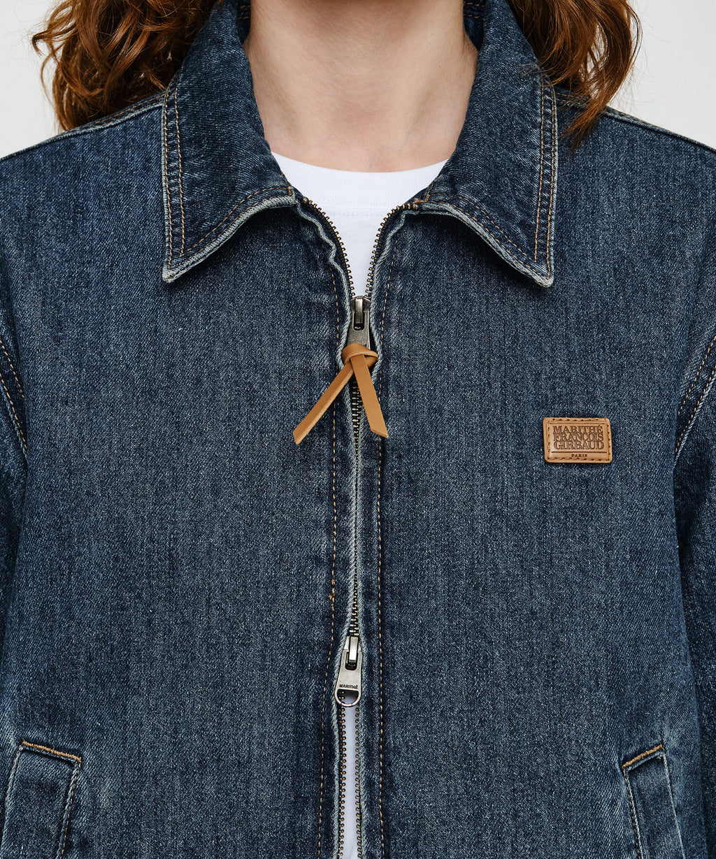 Marithe & Francois Girbaud - Denim Zip-up Trucker Jacket (Dark Blue) product image 4 | TRAB K-Fashion Australia