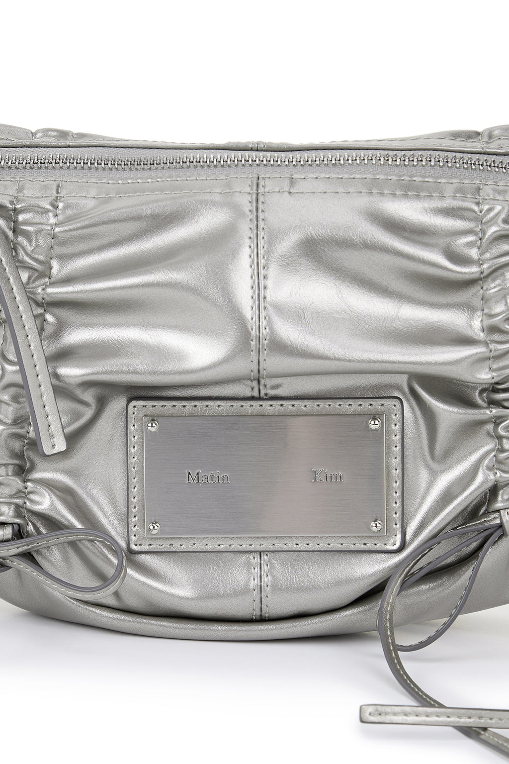 Matin Kim - Half Shirring Ribbon Round Bag (Dark Silver) product image 4 | TRAB K-Fashion Australia