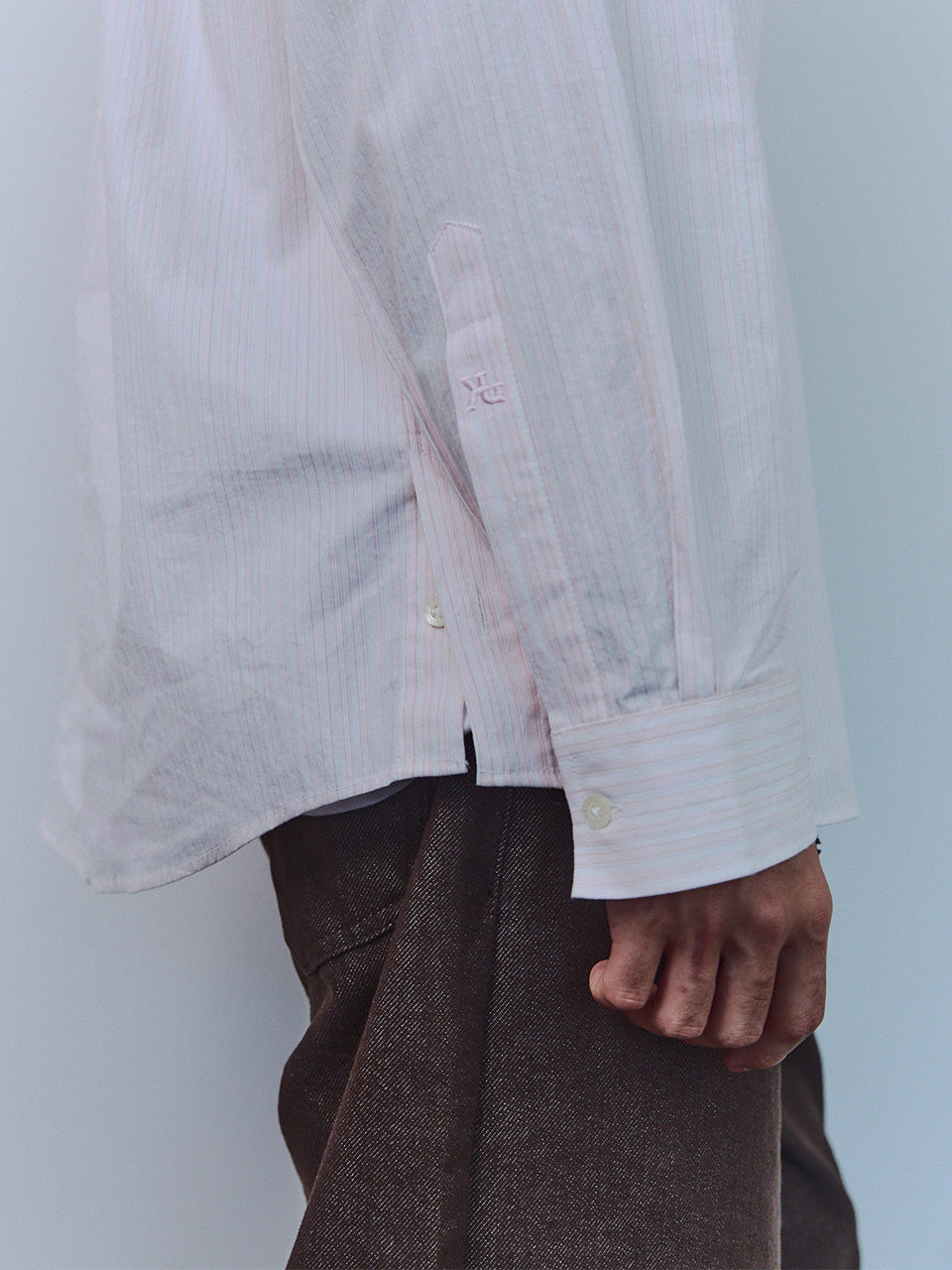 Kijun - Natural Stripe Button Down Shirt (Pink) product image 5 | TRAB K-Fashion Australia
