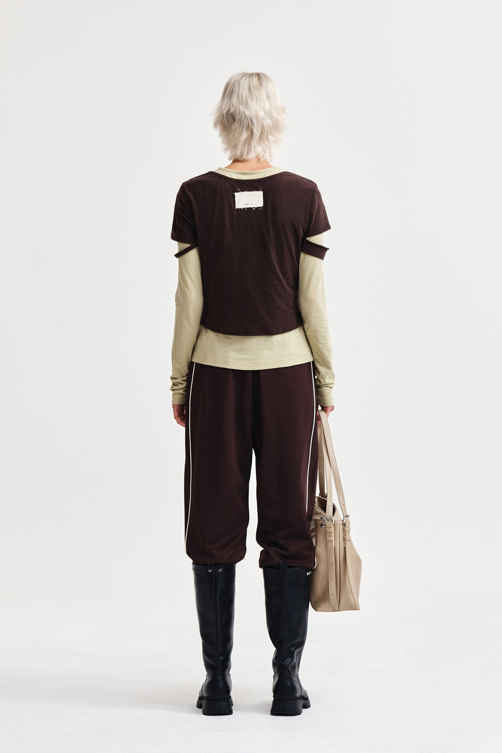 Matin Kim - Layered Point Slim Top (Brown) product image 8 | TRAB K-Fashion Australia
