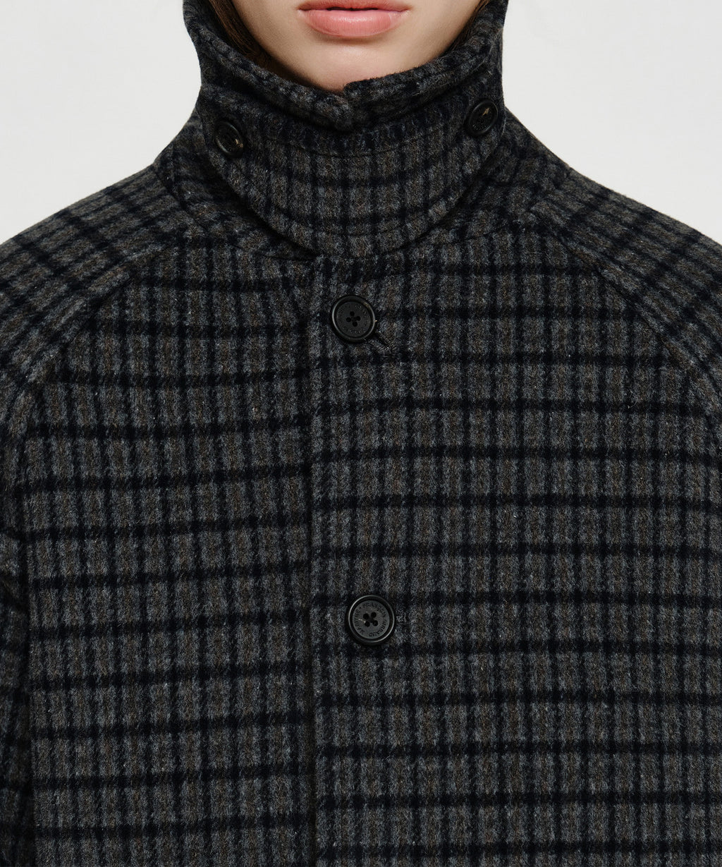 Marithe & Francois Girbaud - Wool Blend Long Balmacaan Coat (Check) product image 5 | TRAB K-Fashion Australia