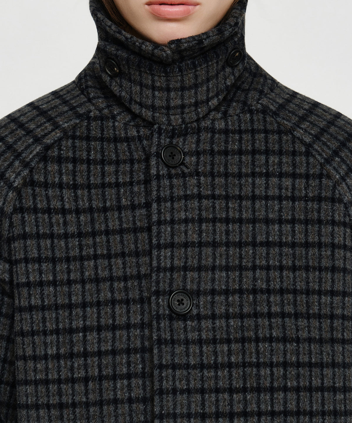 Marithe & Francois Girbaud - Wool Blend Long Balmacaan Coat (Check) product image 5 | TRAB K-Fashion Australia