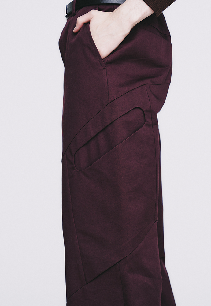 Tonywack - High Density Curved Multi-Pocket Pants (Dark Burgundy) product image 6 | TRAB K-Fashion Australia
