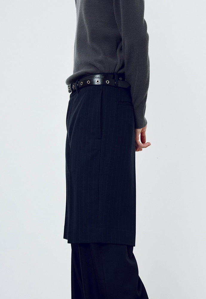 Tonywack - Virgin Wool Layered Trousers (Navy Pinstripe) product image 6 | TRAB K-Fashion Australia