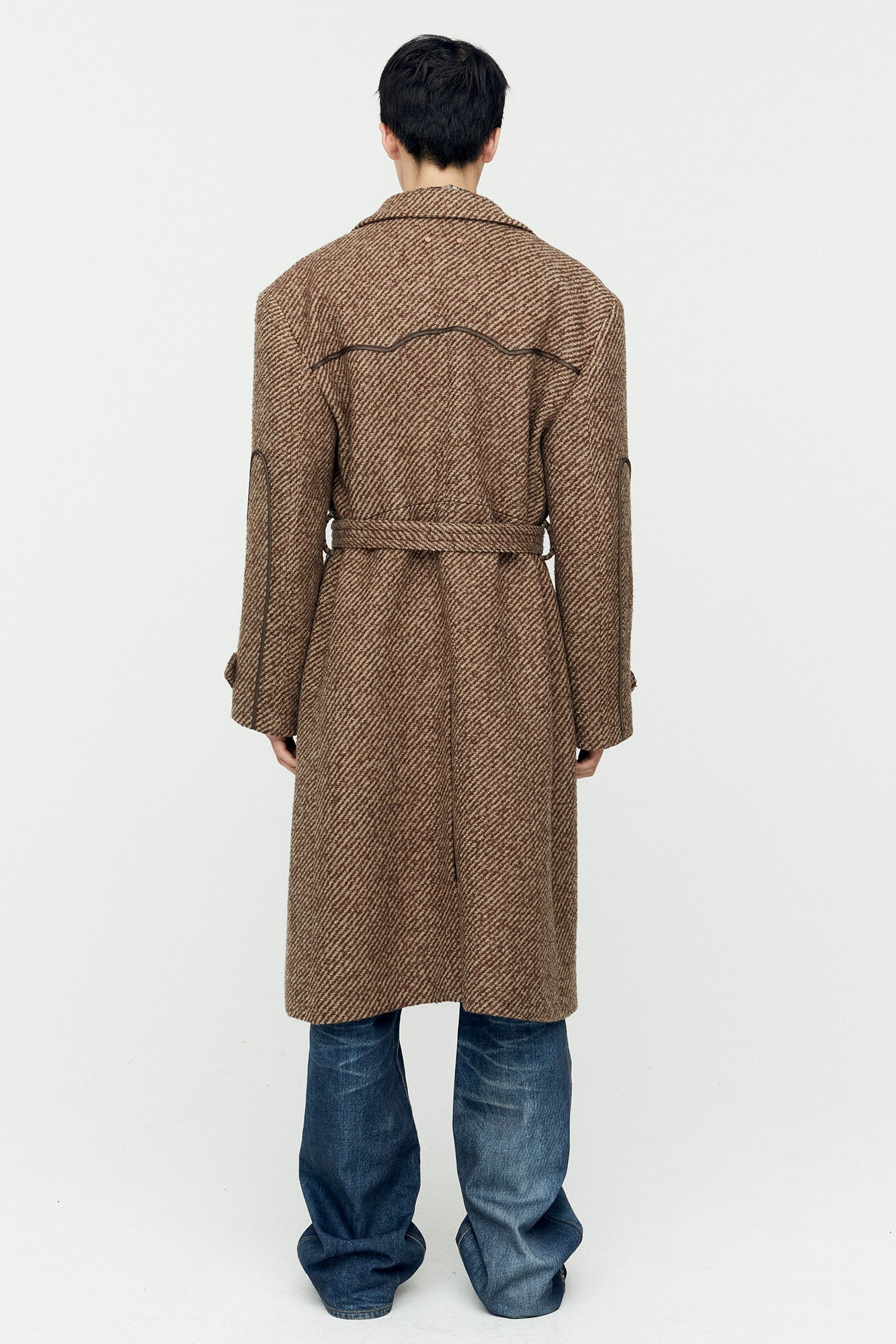 Andersson Bell - Rovy Double Breasted Big Twill Coat (Brown) product image 2 | TRAB K-Fashion Australia