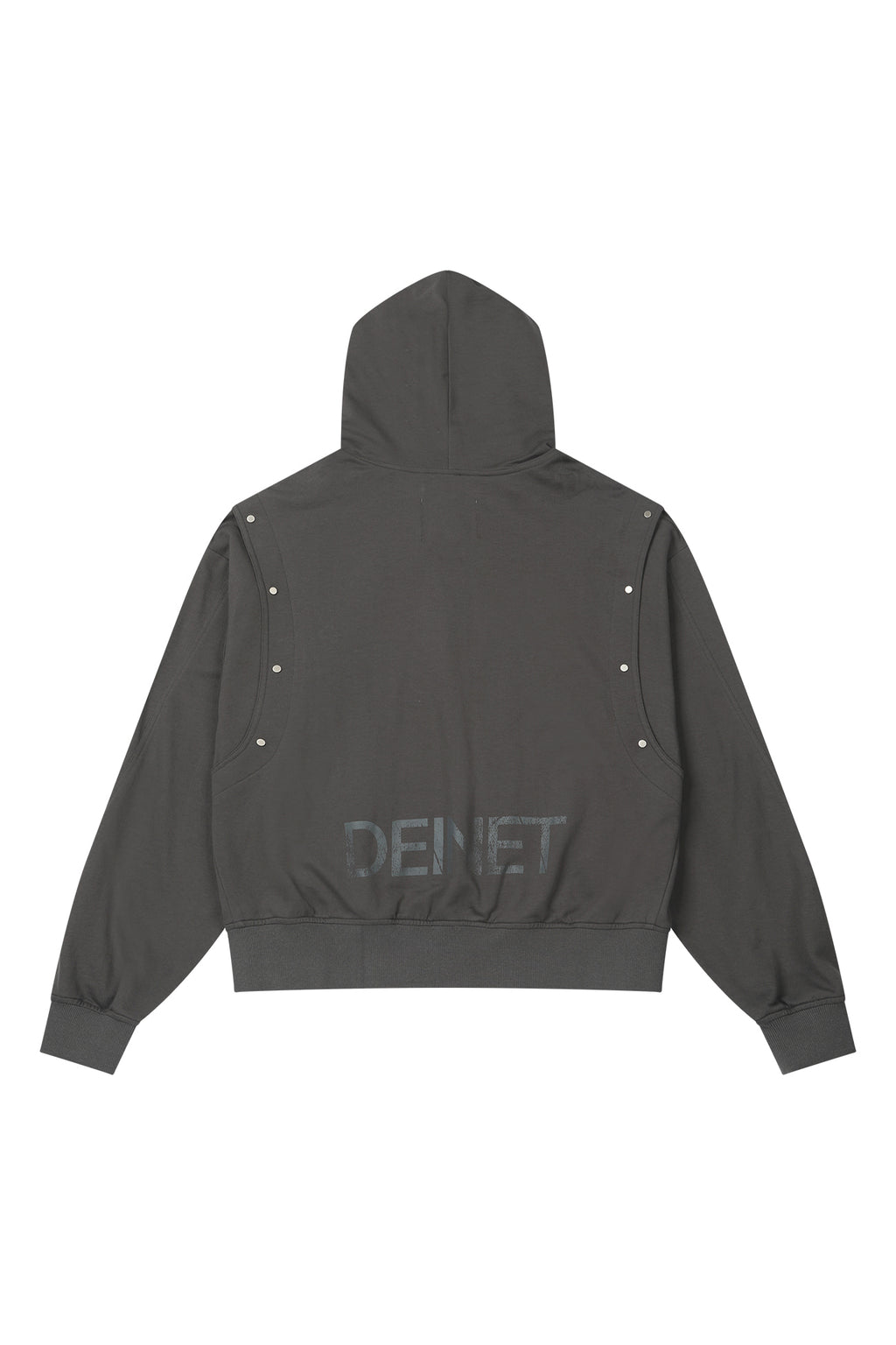Deinet - Metal Detail Hood Zip Up (Charcoal) product image 2 | TRAB K-Fashion Australia