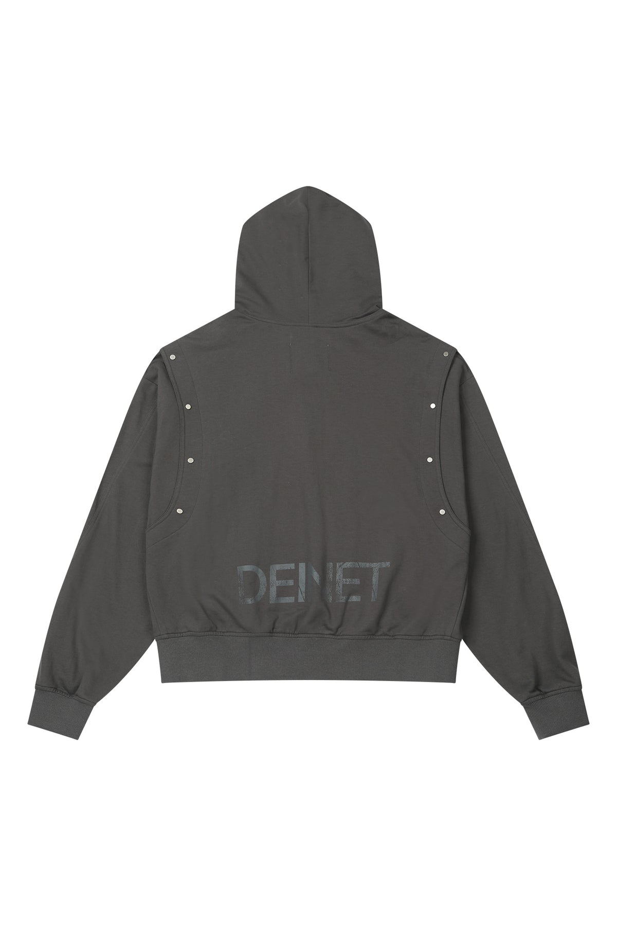 Deinet - Metal Detail Hood Zip Up (Charcoal) product image 2 | TRAB K-Fashion Australia