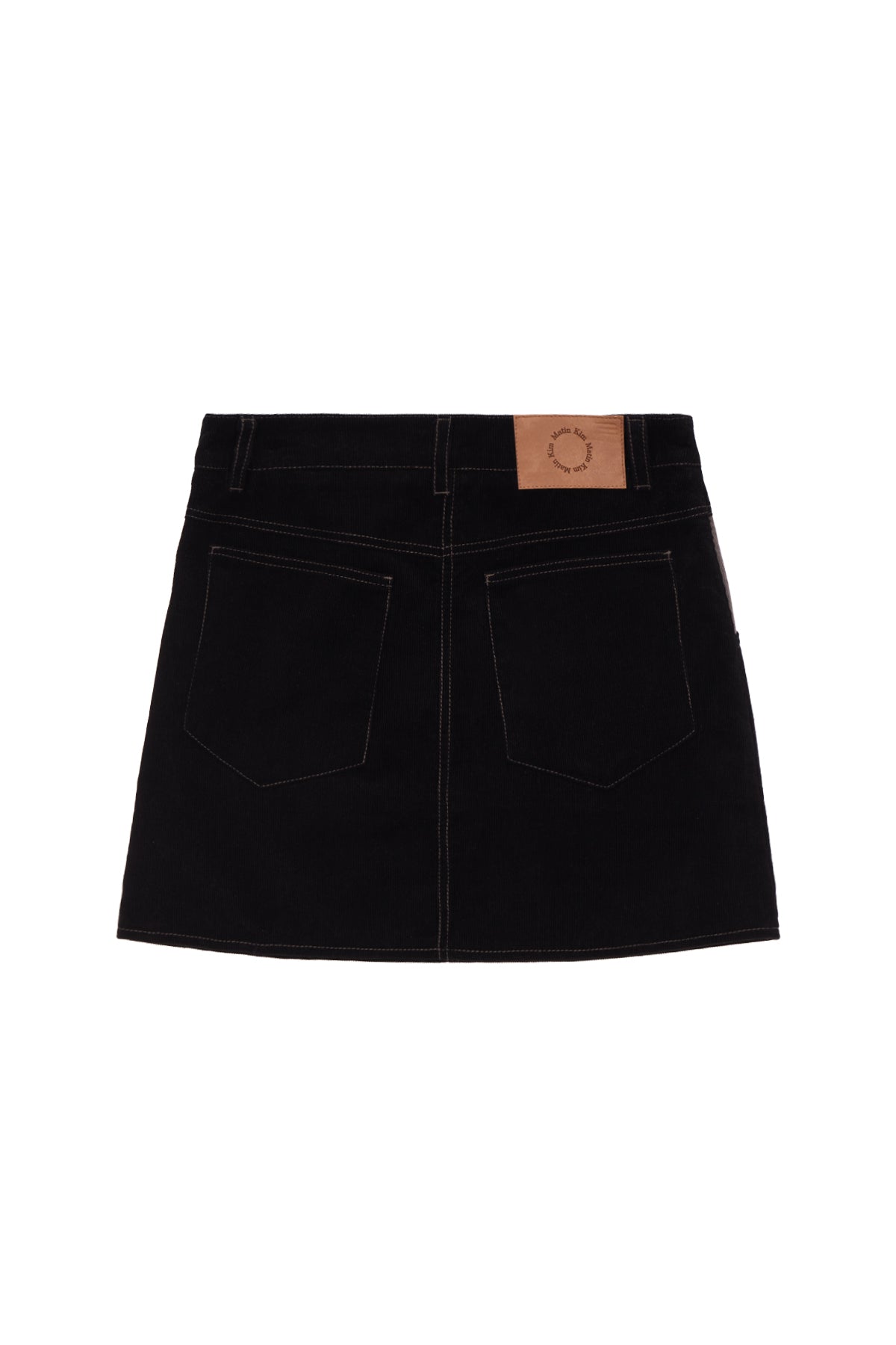 Matin Kim - Color Point Corduroy Mini Skirt (Black) product image 2 | TRAB K-Fashion Australia