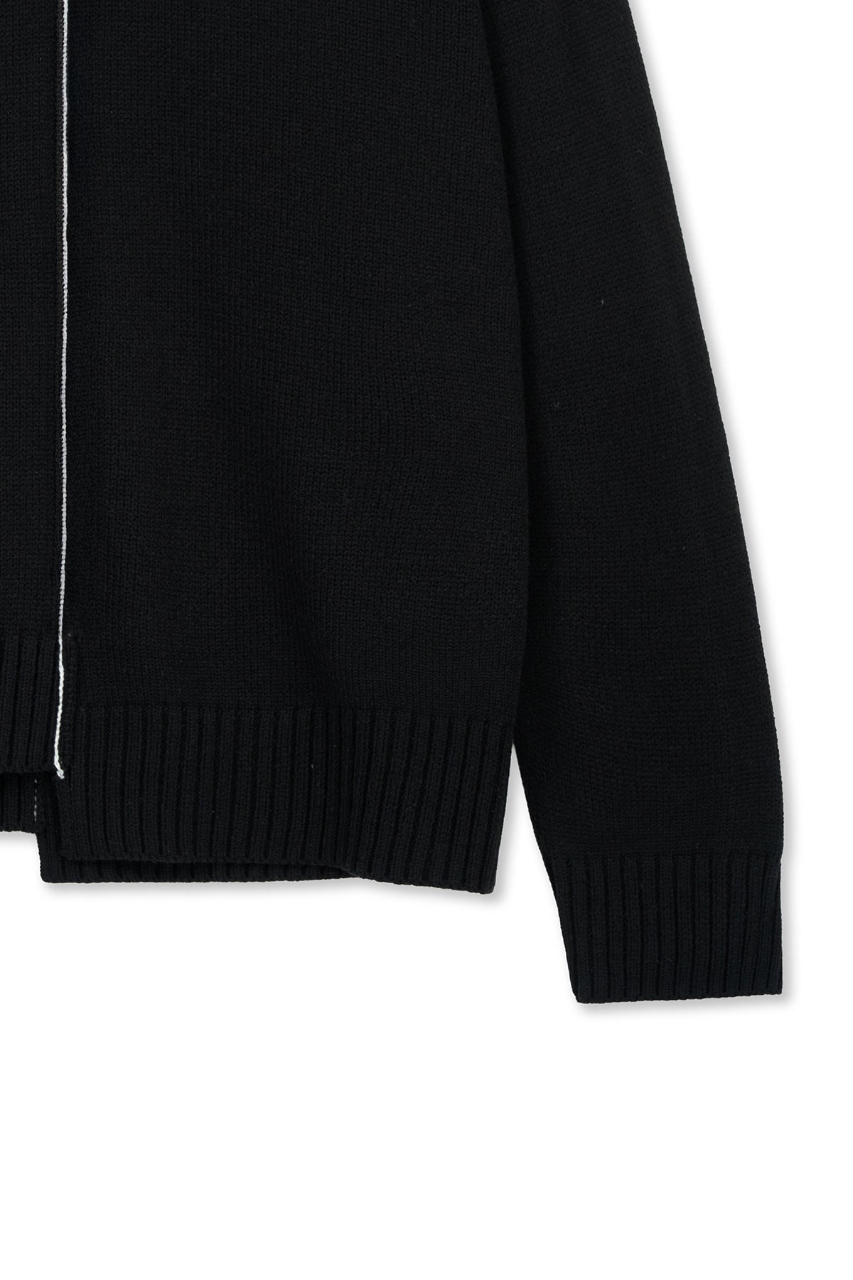 Matin Kim - Asymmetric Logo Knit Pullover (Black) product image 4 | TRAB K-Fashion Australia