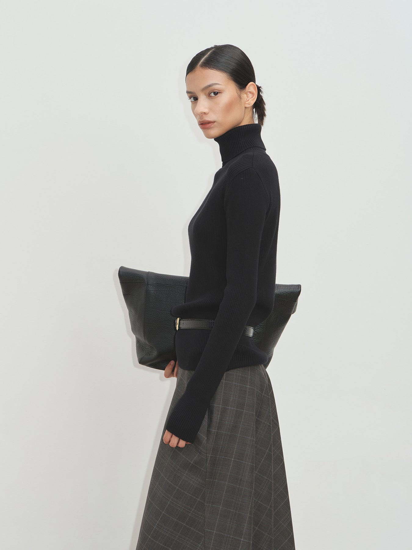 Tonywack - Wool Checked Midi Skirt (Brown Check) product image 7 | TRAB K-Fashion Australia