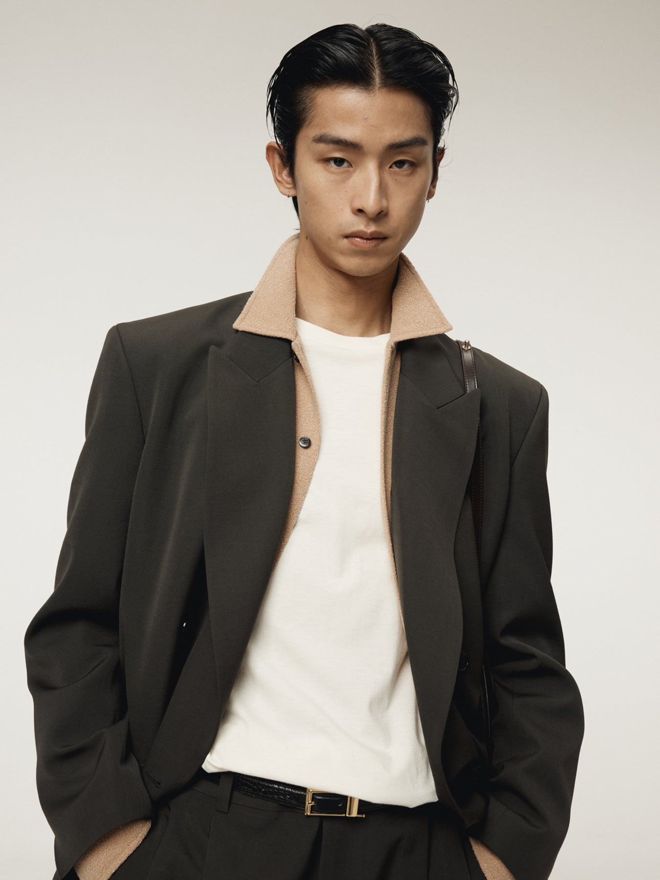 Recto - Styrene Double Breasted Suit Jacket (Charcoal Grey) product image 11 | TRAB K-Fashion Australia