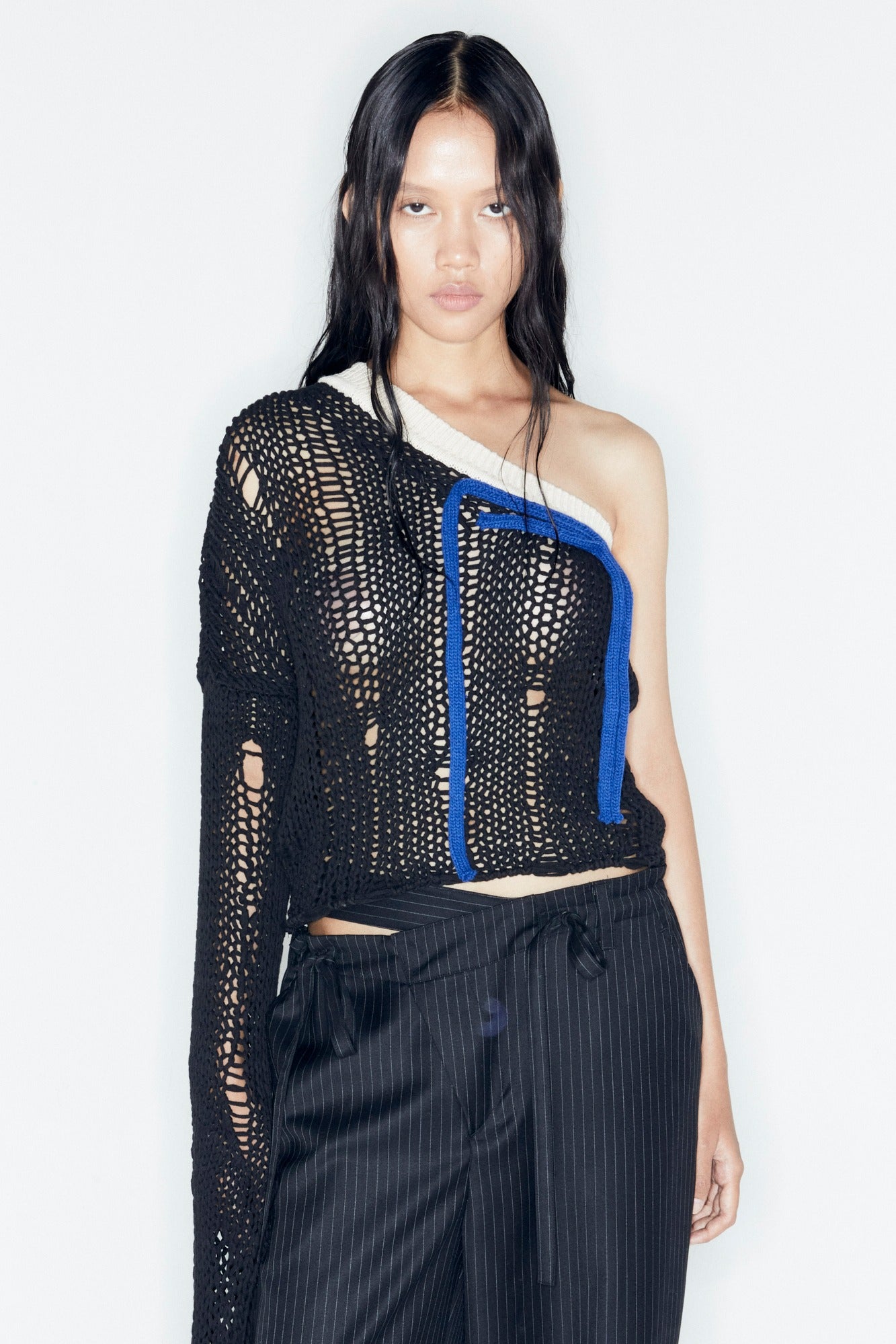 Andersson Bell - Adsb X Ottolinger One Shoulder Knit (Black) product image 1 | TRAB K-Fashion Australia