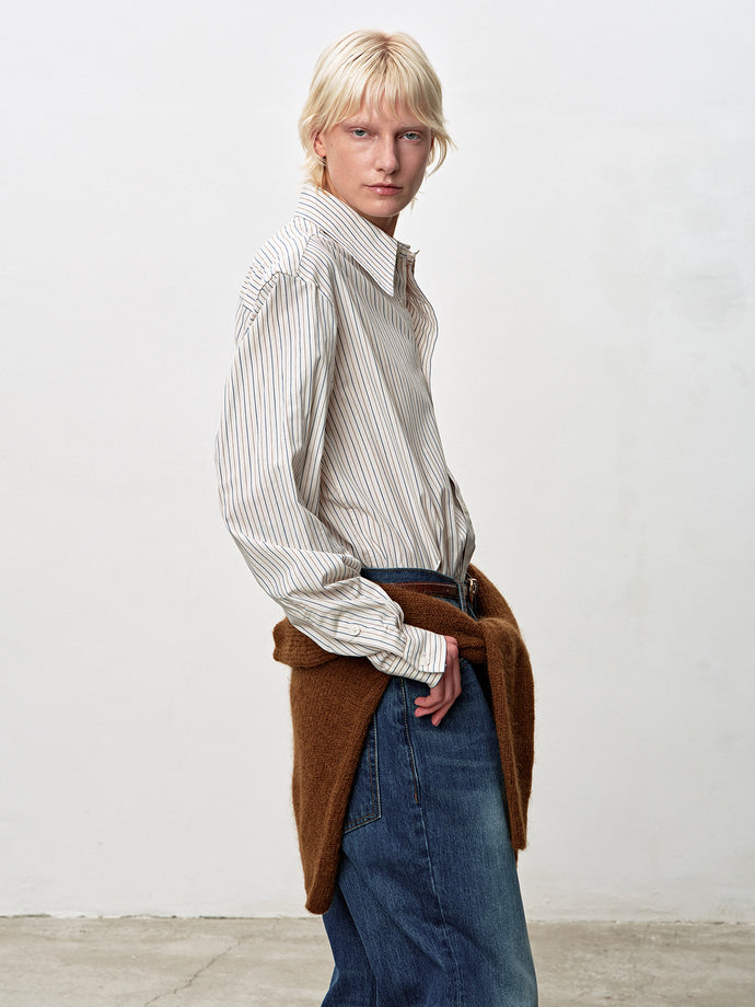 Tonywack - Brushed Cotton Multi Stripe Shirt (Ecru Multi Stripe) product image 3 | TRAB K-Fashion Australia