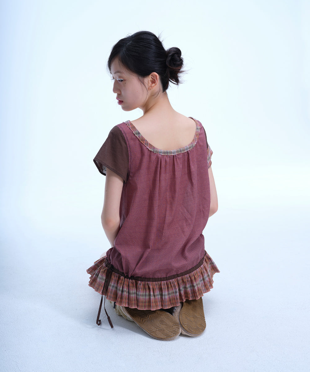 Coyseio - Strap Shirring Blouse (Brown) product image 7 | TRAB K-Fashion Australia