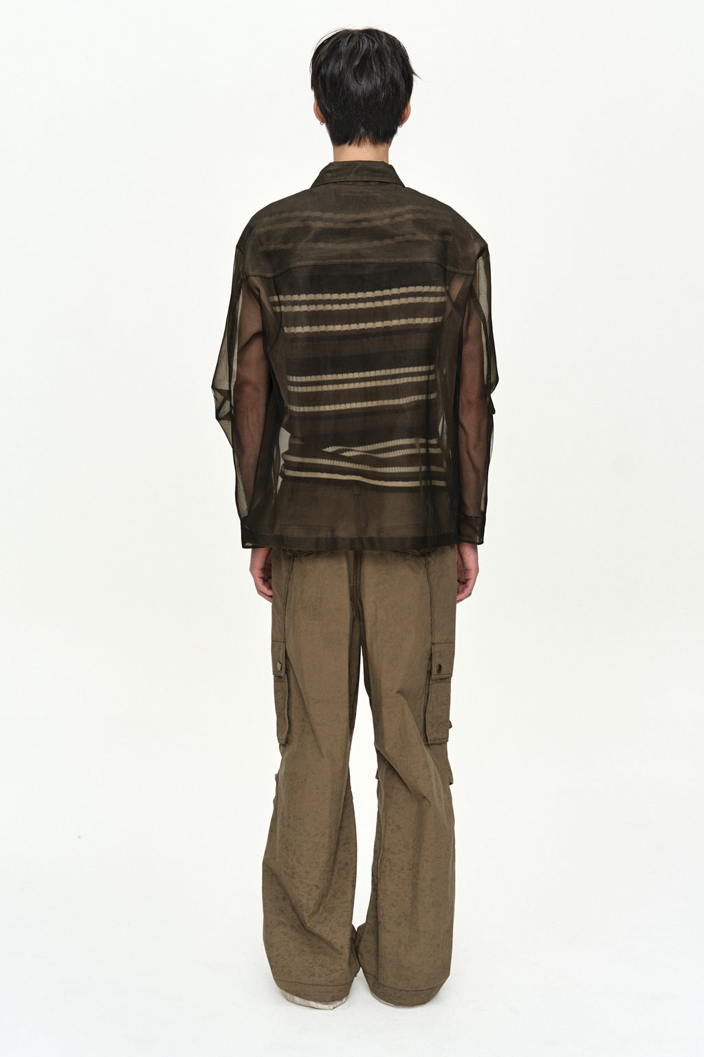 Andersson Bell - Karim Sheer Over Shirt (Brown) product image 4 | TRAB K-Fashion Australia